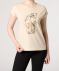 T-shirt met glanzende details creme