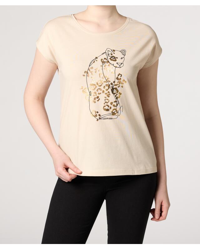 T-shirt à détails scintillants femme, crème (KiK T-Shirt mit schimmernden Details (creme)) — KiK, produit allemand authentique au Maroc