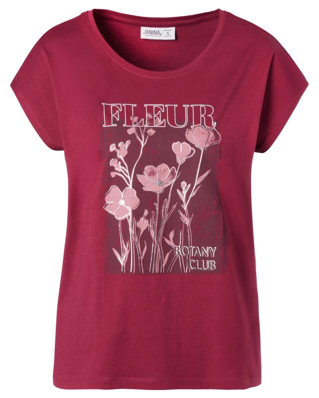 T-shirt à détails scintillants femme, baie (KiK T-Shirt mit schimmernden Details (beere)) — KiK, produit allemand authentique au Maroc