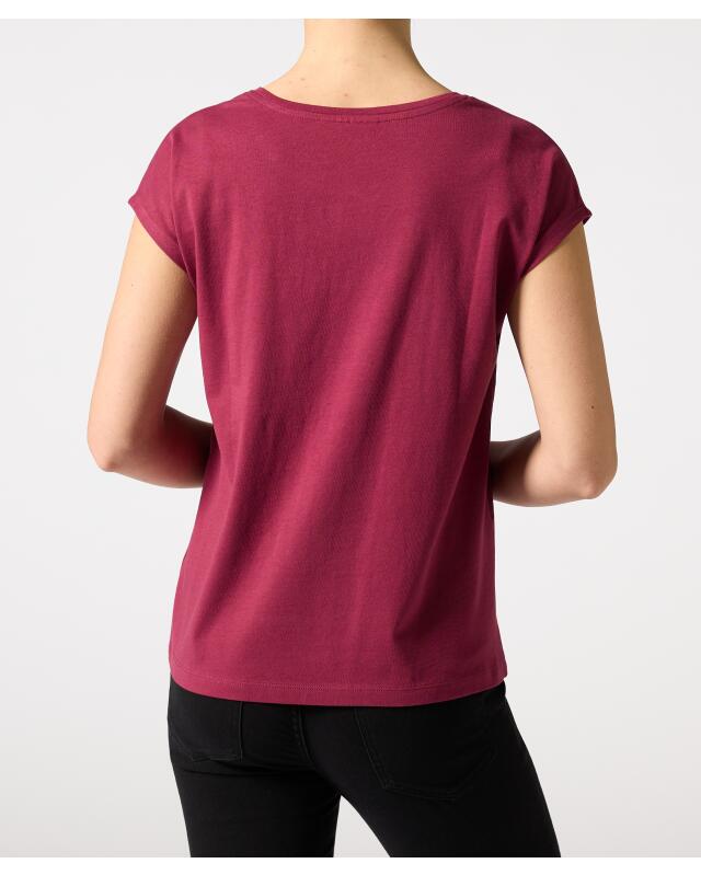T-shirt à détails scintillants femme, baie (KiK T-Shirt mit schimmernden Details (beere)) — KiK, produit allemand authentique au Maroc