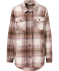 Flanelljacke mit Wollanteil braun kariert
