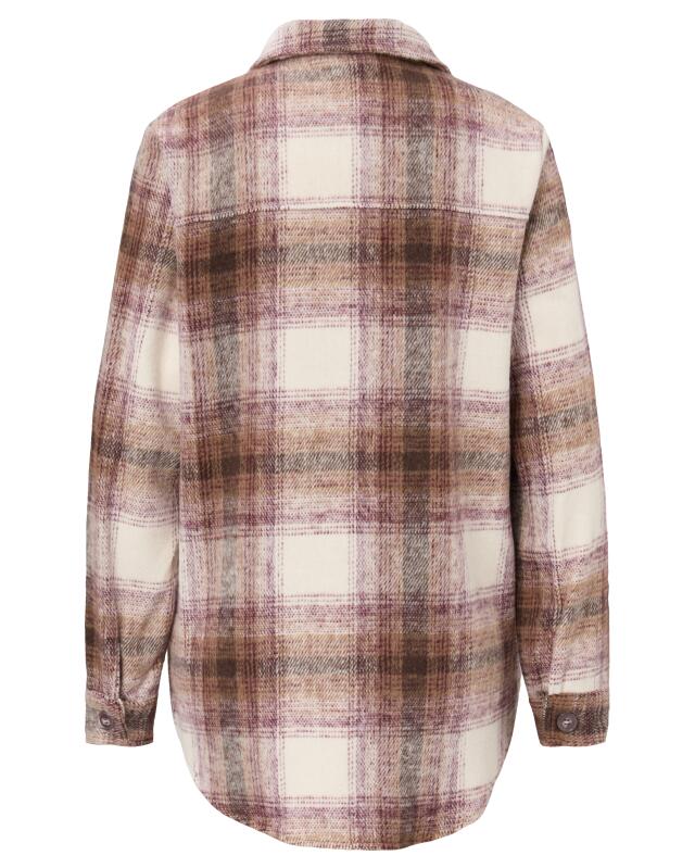 Veste en flanelle, mélange laine femme, marron à carreaux (KiK Flanelljacke mit Wollanteil (braun kariert)) — KiK, produit allemand authentique au Maroc