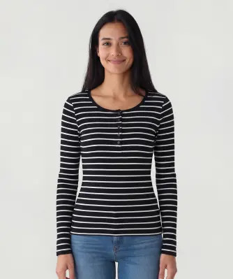 Geripptes Langarmshirt