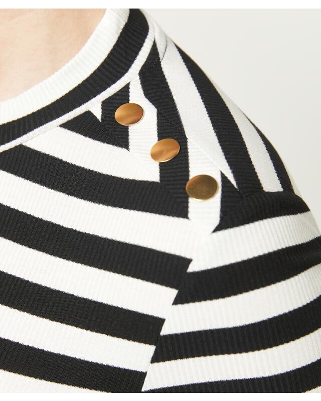 T-shirt rayé femme, noir/blanc (KiK Gestreiftes Shirt (schwarz/weiß)) — KiK, produit allemand authentique au Maroc