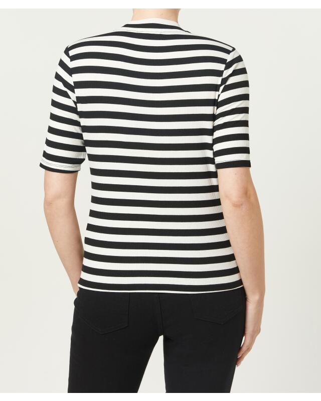 T-shirt rayé femme, noir/blanc (KiK Gestreiftes Shirt (schwarz/weiß)) — KiK, produit allemand authentique au Maroc