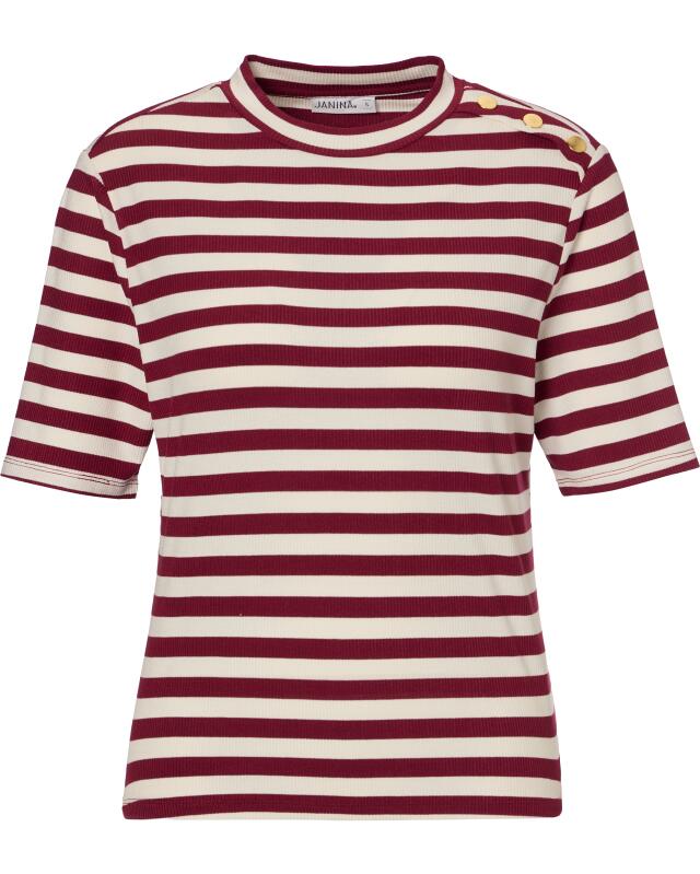 Striped T-shirt for women, red/white (KiK Gestreiftes Shirt (rot/weiß)) — KiK, authentic German product in Morocco