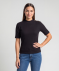 T-Shirt mit Zierknöpfen schwarz