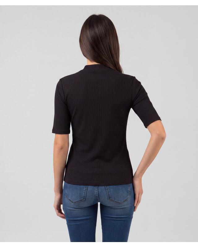 T-shirt à boutons décoratifs femme, noir (KiK T-Shirt mit Zierknöpfen (schwarz)) — KiK, produit allemand authentique au Maroc