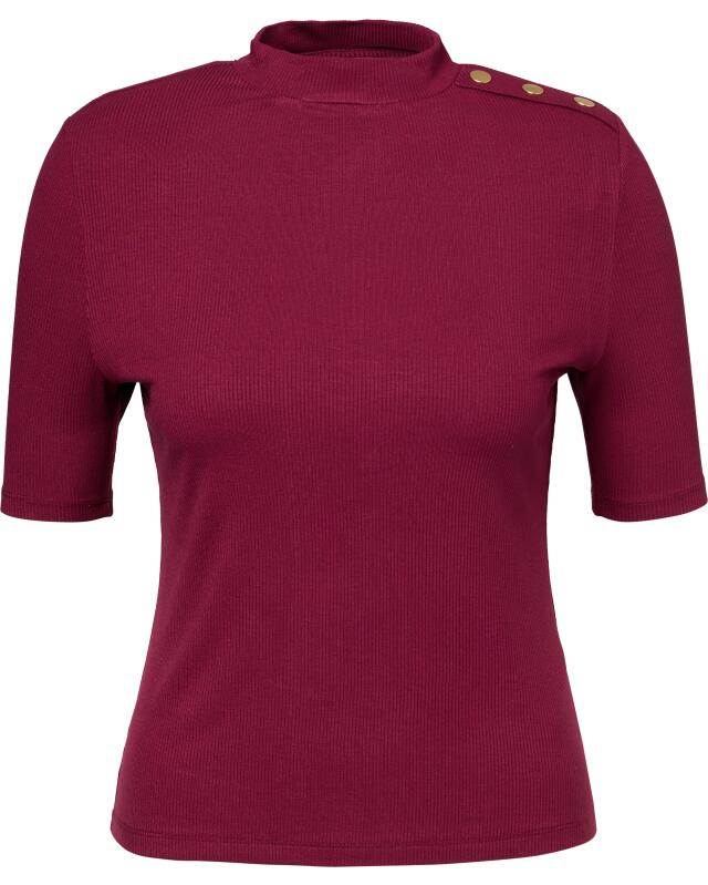T-shirt à boutons décoratifs femme, baie (KiK T-Shirt mit Zierknöpfen (beere)) — KiK, produit allemand authentique au Maroc