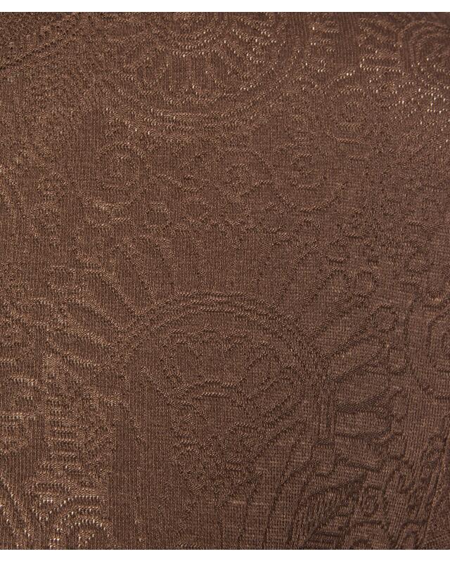 T-shirt manches longues à motif texturé femme, marron (KiK Langarmshirt mit strukturiertem Muster (braun)) — KiK, produit allemand authentique au Maroc