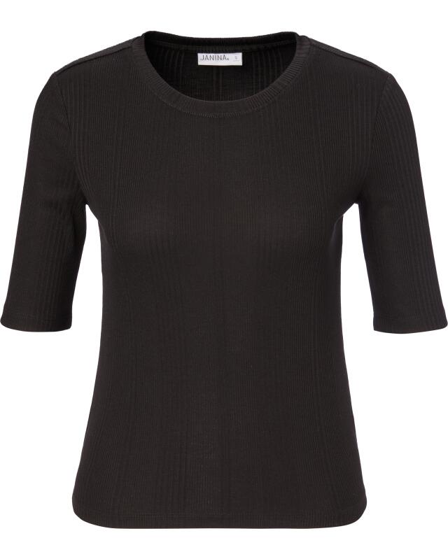 Ribbed T-shirt for women, black (KiK Geripptes Shirt (schwarz)) — KiK, authentic German product in Morocco