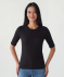 Geripptes Shirt schwarz