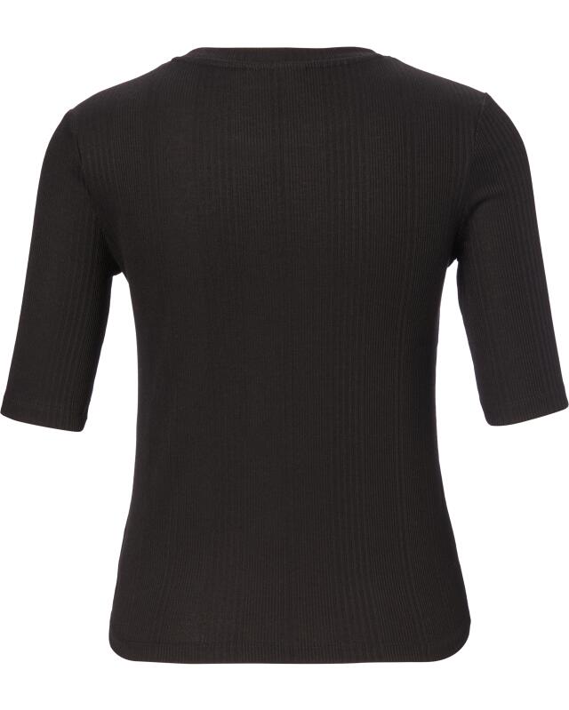 Ribbed T-shirt for women, black (KiK Geripptes Shirt (schwarz)) — KiK, authentic German product in Morocco
