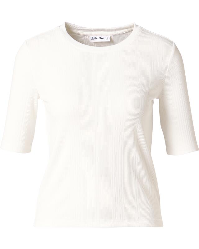 Ribbed T-shirt for women, white (KiK Geripptes Shirt (weiß)) — KiK, authentic German product in Morocco