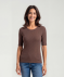 Geripptes Shirt braun