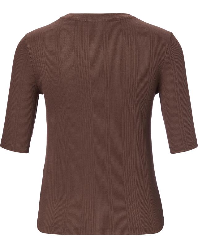 T-shirt côtelé femme, marron (KiK Geripptes Shirt (braun)) — KiK, produit allemand authentique au Maroc