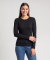 T-shirt met lange mouwen basic zwart