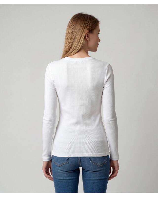 T-shirt à manches longues basique femme, blanc (KiK Basic Langarmshirt (weiß)) — KiK, produit allemand authentique au Maroc