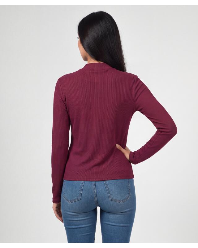 T-shirt manches longues à boutons décoratifs femme, violet (KiK Langarmshirt mit Zierknöpfen (lila)) — KiK, produit allemand authentique au Maroc
