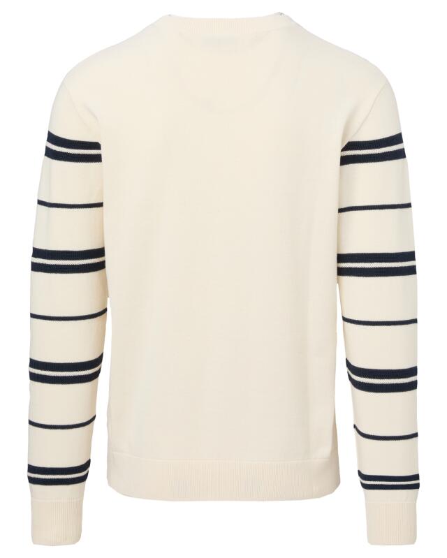 Fine-knit striped jumper for men, off-white (KiK Feinstrickpullover mit Streifen (offwhite)) — KiK, authentic German product in Morocco
