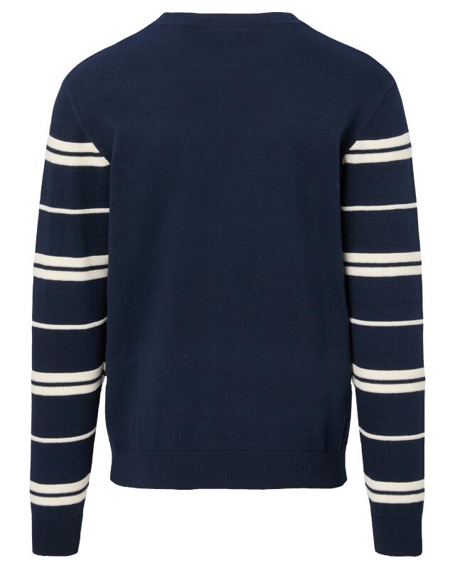 Pull en maille fine à rayures homme, bleu marine (KiK Feinstrickpullover mit Streifen (dunkelblau)) — KiK, produit allemand authentique au Maroc