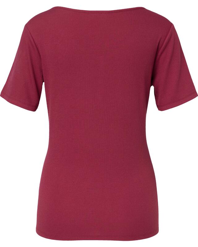 T-shirt en maille côtelée femme, baie (KiK T-Shirt aus Rippstoff (beere)) — KiK, produit allemand authentique au Maroc