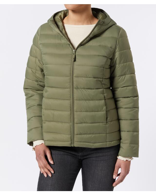 Doudoune légère femme, kaki (KiK Einfarbige Steppjacke (Khaki)) — KiK, produit allemand authentique au Maroc