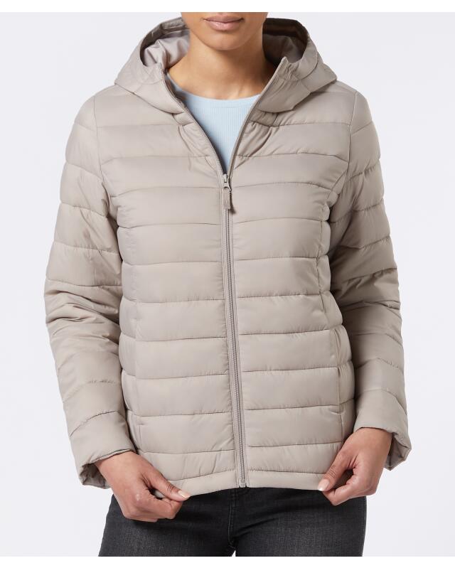 Lightweight puffer jacket for women, natural (KiK Einfarbige Steppjacke (naturfarben)) — KiK, authentic German product in Morocco
