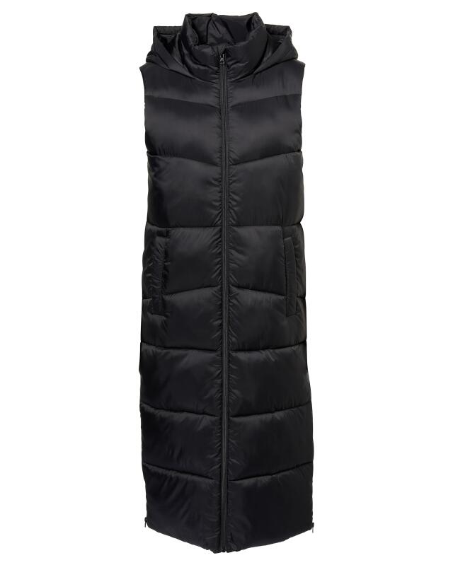 Long quilted gilet for women, black (KiK Gesteppte Longweste (schwarz)) — KiK, authentic German product in Morocco