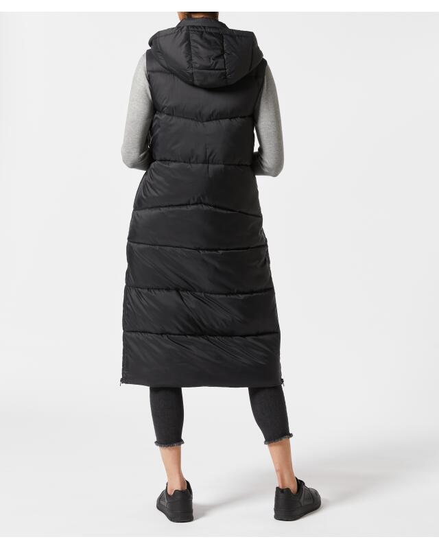 Long quilted gilet for women, black (KiK Gesteppte Longweste (schwarz)) — KiK, authentic German product in Morocco