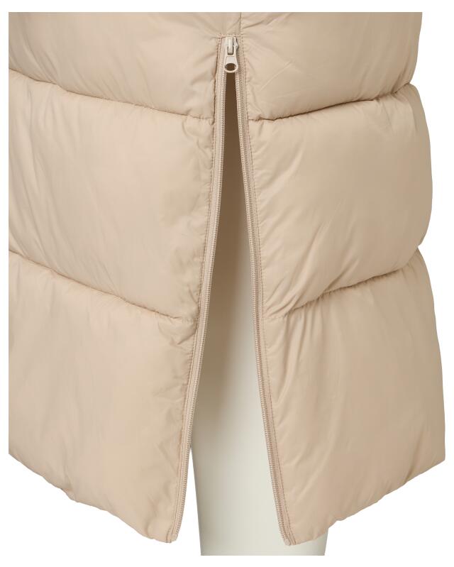 Gilet long sans manches matelassé femme, écru (KiK Gesteppte Longweste (naturfarben)) — KiK, produit allemand authentique au Maroc