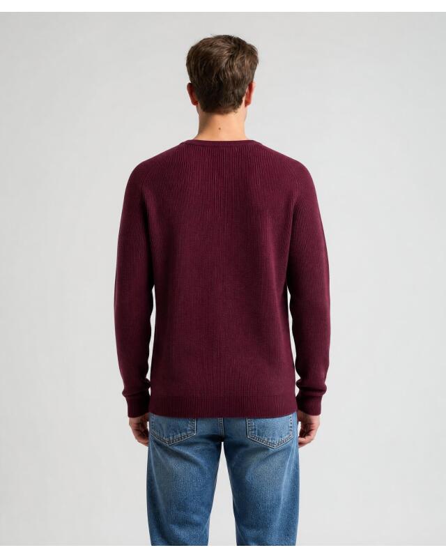 Pull en maille texturée homme, bordeaux (KiK Strickpullover mit Struktur (bordeaux)) — KiK, produit allemand authentique au Maroc