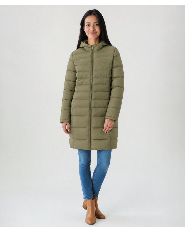 Quilted coat with pockets for women, khaki — KiK, authentic German product in Morocco