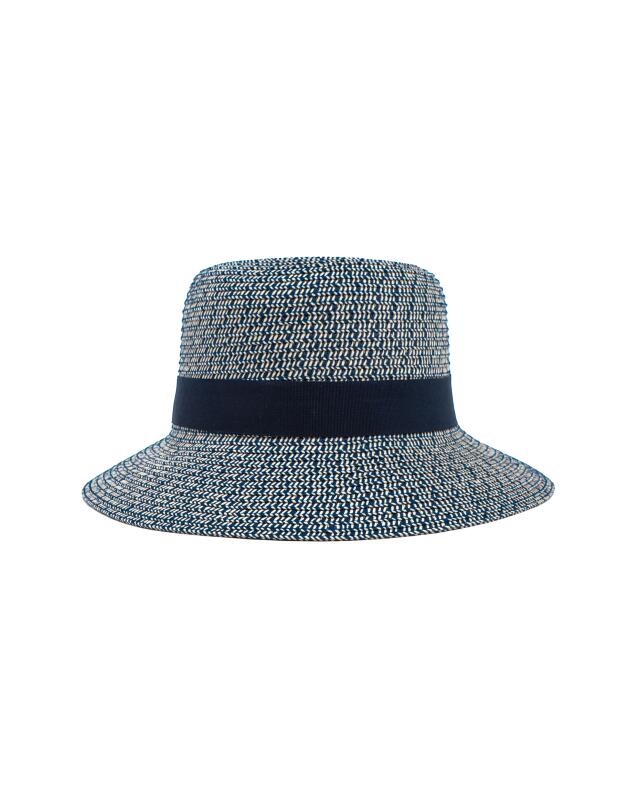 Straw hat with bow ribbon for women, navy — KiK, authentic German product in Morocco
