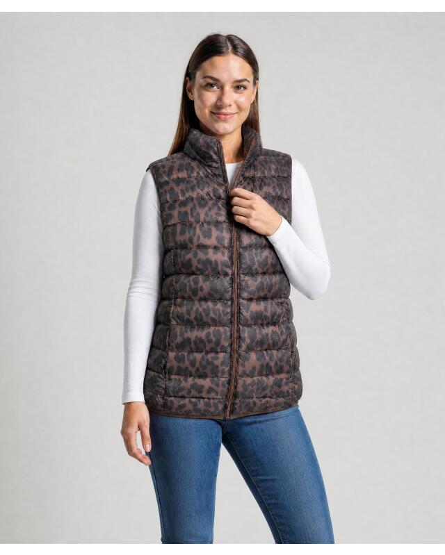 Gilet sans manches matelassé léopard femme, imprimé léopard — KiK, produit allemand authentique au Maroc