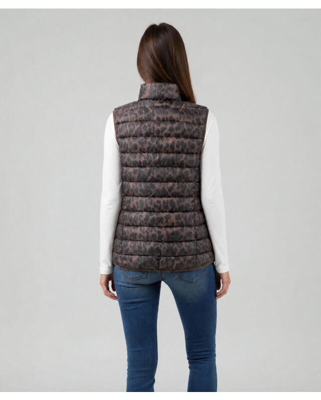 Gilet sans manches matelassé léopard femme, imprimé léopard (KiK Steppweste Leo (Leopardendruck)) — KiK, منتج ألماني أصلي في المغرب