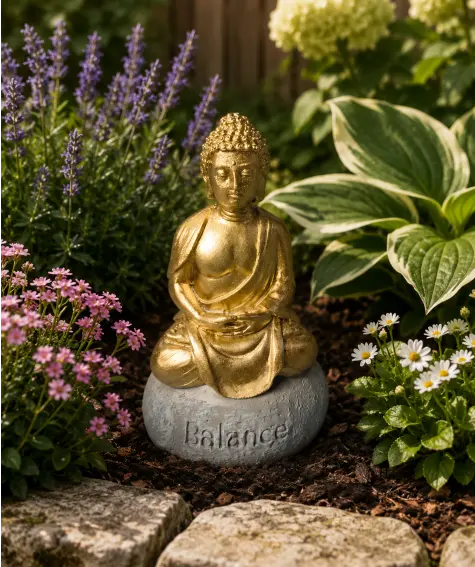 Goldfarbener Deko-Buddha