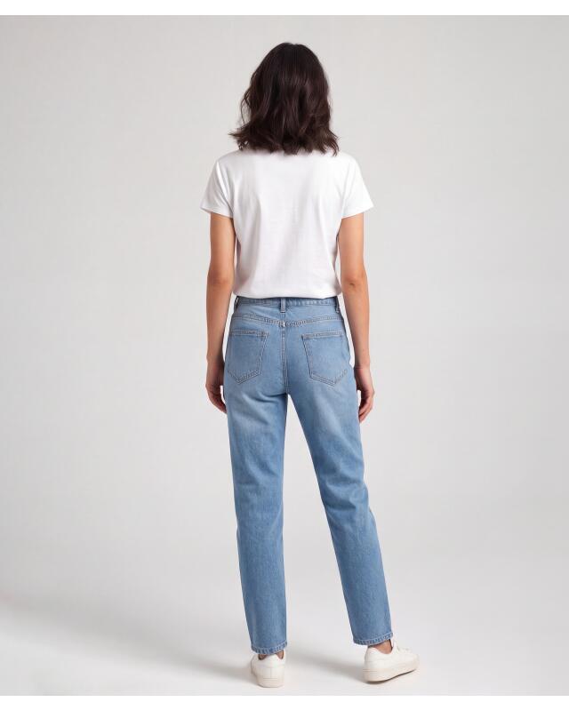 Jean mom tendance femme, bleu jean (KiK Modische Mom-Jeans (jeansblau)) — KiK, produit allemand authentique au Maroc
