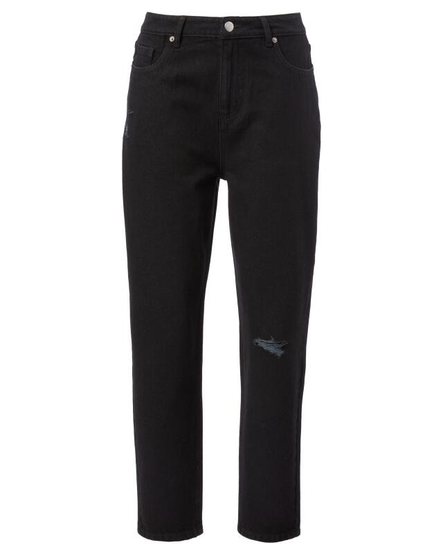 Jean mom tendance femme, jean noir intense (KiK Modische Mom-Jeans (jeans tiefschwarz)) — KiK, produit allemand authentique au Maroc