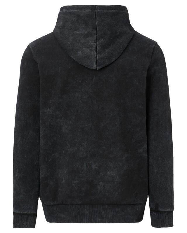 Washed-effect zip-up sweat jacket for men, black (KiK Sweatjacke mit Waschungseffekten (schwarz)) — KiK, authentic German product in Morocco
