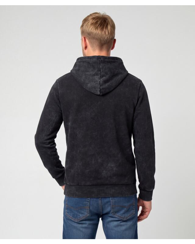 Washed-effect zip-up sweat jacket for men, black (KiK Sweatjacke mit Waschungseffekten (schwarz)) — KiK, authentic German product in Morocco