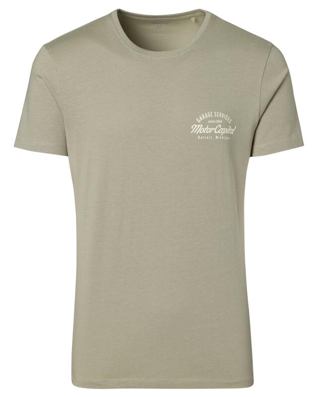 T-shirt à imprimé devant et dos homme, kaki clair (KiK T-Shirt mit Front- und Backprint (hellkhaki)) — KiK, produit allemand authentique au Maroc
