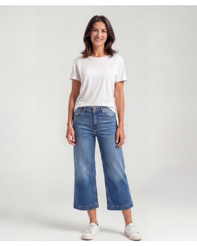 7/8-length denim culottes for women, dark denim — KiK, authentic German product in Morocco