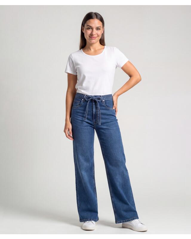 Jean à jambes larges femme, bleu jean — KiK, produit allemand authentique au Maroc
