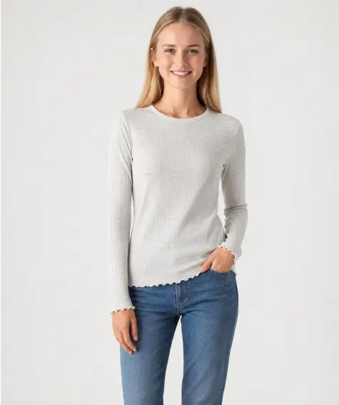 Gerippte Langarmshirts