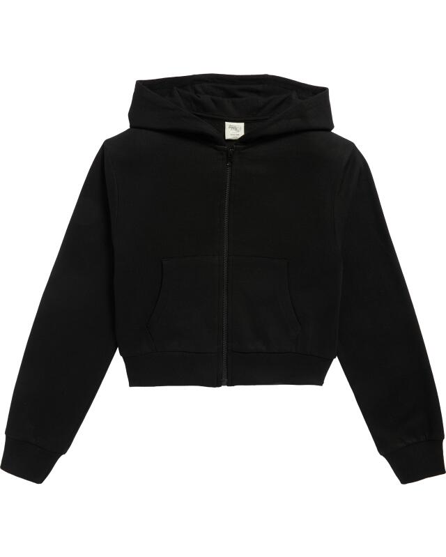 Zip-up sweat jacket for girls, black (KiK Sweatjacke in Schwarz (schwarz)) — KiK, authentic German product in Morocco