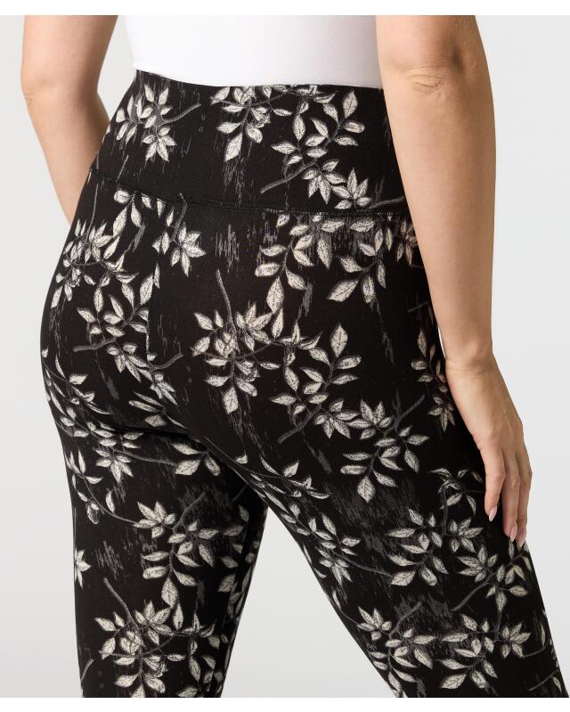Leggings with foliage print for women, grey printed (KiK Leggings Blätterranken (grau bedruckt)) — KiK, authentic German product in Morocco