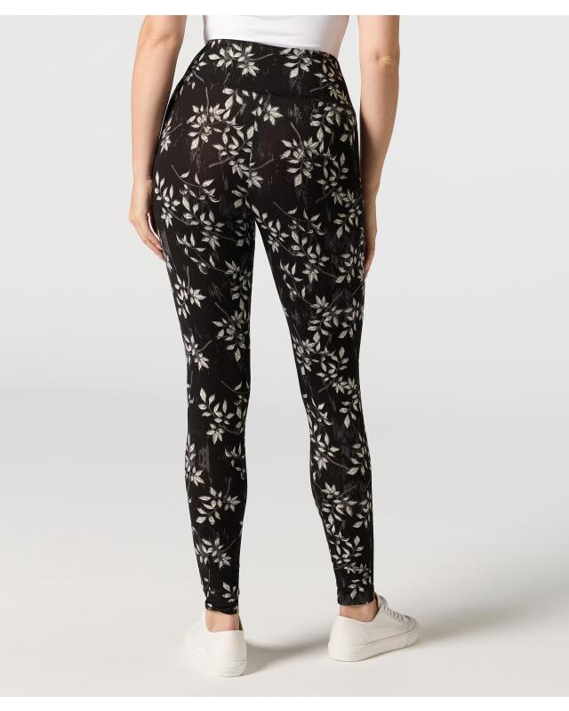 Leggings with foliage print for women, grey printed (KiK Leggings Blätterranken (grau bedruckt)) — KiK, authentic German product in Morocco