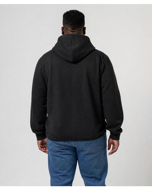 سترة سويت بسحاب للرجال، أسود (KiK Sweatjacke mit Reißverschluss (schwarz)) — KiK, منتج ألماني أصلي في المغرب