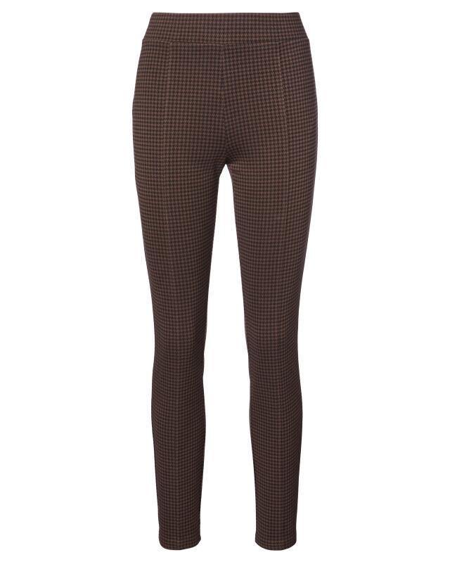 سروال سهل اللبس بنقشة بيد الديك للنساء، بني بمربعات (KiK Pull-on-Hose mit Hahnentrittmuster (braun kariert)) — KiK, منتج ألماني أصلي في المغرب